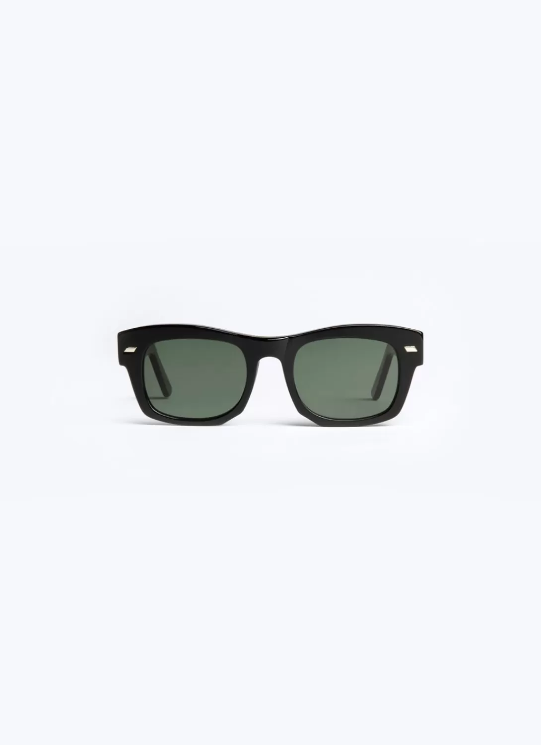 Fursac Black Rectangular Sunglasses Black - Green Lenses Sale