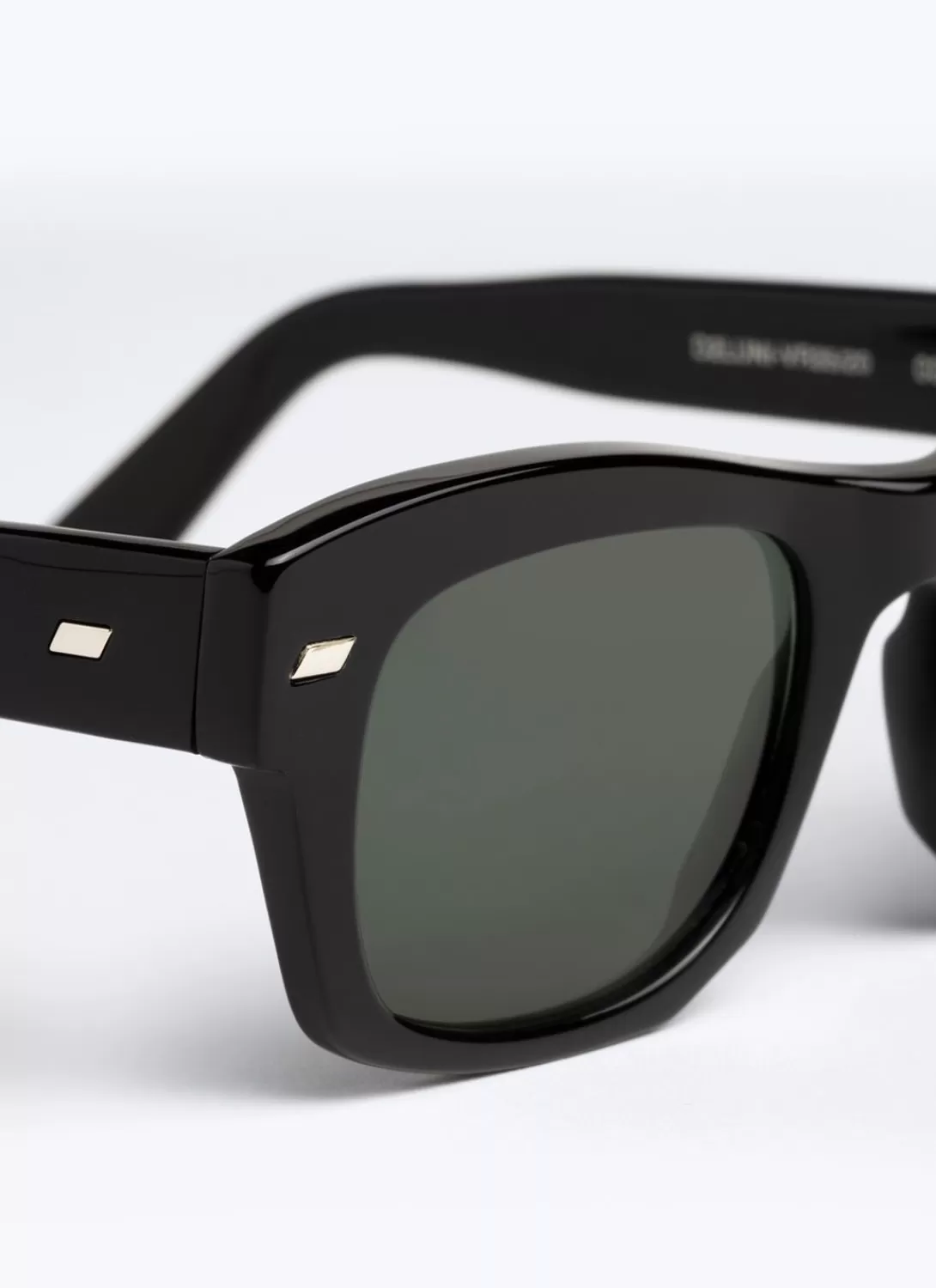 Fursac Black Rectangular Sunglasses Black - Green Lenses Sale