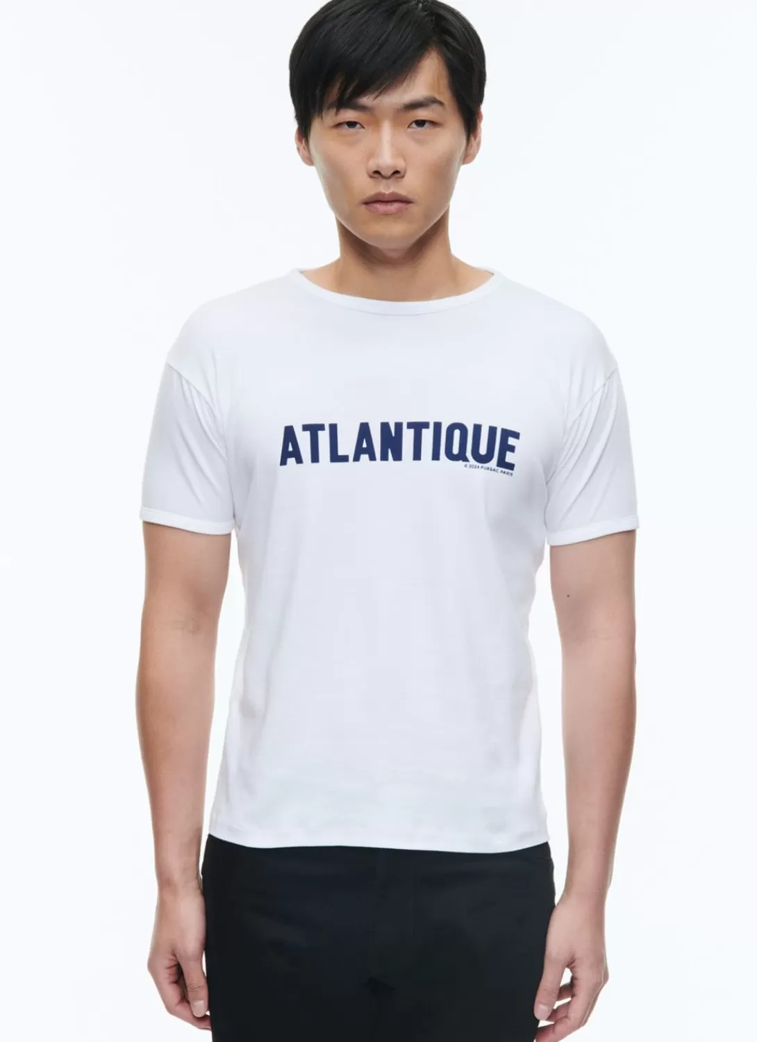 Fursac Organic Cotton T-Shirt With Print White - "Atlantique" Print Clearance