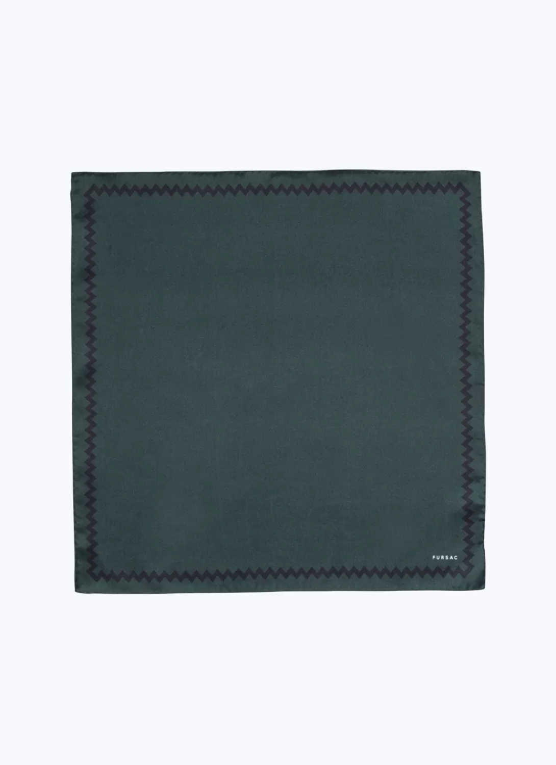 Fursac Silk Twill Pocket Square British Racing Green - White Frieze Clearance